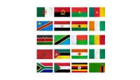 3x5ft Set of 20 African Flags shown countries included