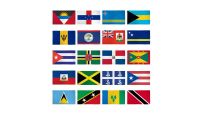2x3ft Set of 20 Caribbean Flags shown countries included