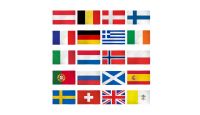 2x3ft Set of 20 European Flags shown countries included