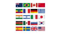 3x5ft Set of 20 International Flags shown countries included