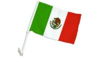Mexico Double Sided Car Window Flag with 17in Plastic Mount