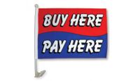 Buy Here Pay Here (Red & Blue) Car Flag