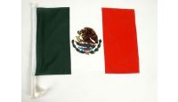 Mexico Single Sided Car Window Flag with 17in Plastic Mount