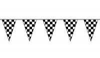 100ft Black & White Checkered Pennant String Flags