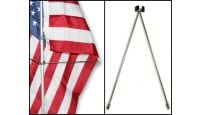Flag Spreader Demonstrated on 8ft Pole & USA Embroidered 3ft by 5ft Flag