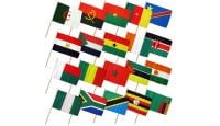 12x18in Set of 20 African Stick Flags shown countries included