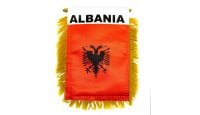 Albania Rearview Mirror Mini Banner 4in by 6in