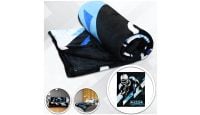 Football All Star  Blanket 50in by 60in in Soft Plush with closeups of material and displayed on furniture