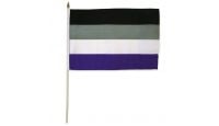 Asexual Stick Flag 12in by 18in on 24in Wooden Dowel