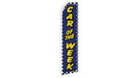 Car Of The Week Blue Superknit Polyester Swooper Flag Size 11.5ft by 2.5ft