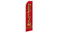Deep Fried Foods Superknit Polyester Swooper Flag Size 11.5ft by 2.5ft