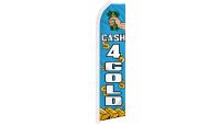 Cash 4 Gold Superknit Polyester Swooper Flag Size 11.5ft by 2.5ft