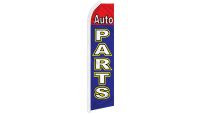 Auto Parts Red & Blue Superknit Polyester Swooper Flag Size 11.5ft by 2.5ft
