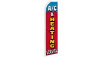 A/C & Heating Services Superknit Polyester Swooper Flag Size 11.5ft by 2.5ft