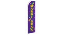 Mardi Gras Superknit Polyester Swooper Flag Size 11.5ft by 2.5ft