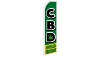 CBD Sold Here Superknit Polyester Swooper Flag Size 11.5ft by 2.5ft