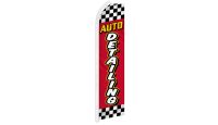 Auto Detailing Red Checkered Superknit Polyester Swooper Flag Size 11.5ft by 2.5ft