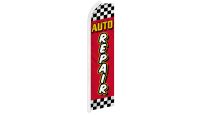 Auto Repair Red Checkered Superknit Polyester Swooper Flag Size 11.5ft by 2.5ft