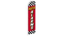 Auto Alarms Red Checkered Superknit Polyester Swooper Flag Size 11.5ft by 2.5ft