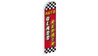 Auto Glass Repair Red & Yellow Superknit Polyester Swooper Flag Size 11.5ft by 2.5ft