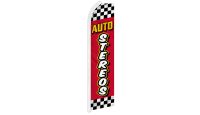 Auto Stereos Red Checkered Superknit Polyester Swooper Flag Size 11.5ft by 2.5ft