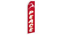 Peace Reindeer Superknit Polyester Swooper Flag Size 11.5ft by 2.5ft