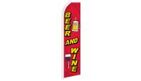 Beer and Wine Superknit Polyester Swooper Flag Size 11.5ft by 2.5ft