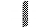 Black & White Checkered Superknit Polyester Swooper Flag Size 11.5ft by 2.5ft