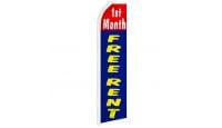 1st Month Free Rent Superknit Polyester Swooper Flag Size 11.5ft by 2.5ft