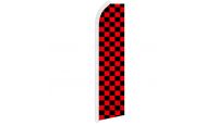 Red & Black Checkered Superknit Polyester Swooper Flag Size 11.5ft by 2.5ft