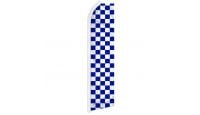 Blue & White Checkered Superknit Polyester Swooper Flag Size 11.5ft by 2.5ft