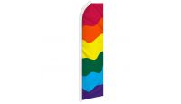 Rainbow Superknit Polyester Swooper Flag Size 11.5ft by 2.5ft