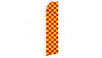 Red & Yellow Checkered Superknit Polyester Swooper Flag Size 11.5ft by 2.5ft