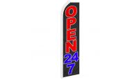 Open 24/7 Superknit Polyester Swooper Flag Size 11.5ft by 2.5ft