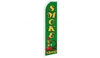 Smoke Shop Green Superknit Polyester Swooper Flag Size 11.5ft by 2.5ft