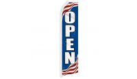 Open Patriotic Superknit Polyester Swooper Flag Size 11.5ft by 2.5ft