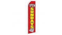 Open Sundays Red & Yellow Superknit Polyester Swooper Flag Size 11.5ft by 2.5ft