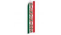 Bienvenidos Red & Green Superknit Polyester Swooper Flag Size 11.5ft by 2.5ft