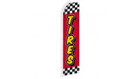 Tires Red Checkered Superknit Polyester Swooper Flag Size 11.5ft by 2.5ft