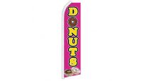 Donuts Pink Superknit Polyester Swooper Flag Size 11.5ft by 2.5ft