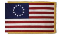 Betsy Ross (Sleeved) Embroidered Flag with Fringe 3x5ft