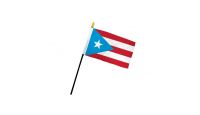 Puerto Rico Light Blue Stick Flag 4in by 6in on 10in Black Plastic Stick