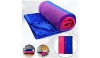Bisexual  Blanket 50in by 60in in Soft Plush with closeups of material and displayed on furniture