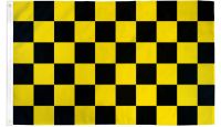 Yellow & Black Checkered Printed Polyester Flag 3ft by 5ft