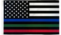 Thin Blue/Green/Red Line USA Printed Polyester Flag 2ft by 3ft