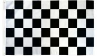 Black & White Checkered  Printed Polyester Flag 3ft by 5ft