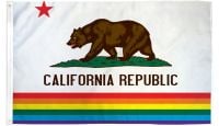 California Rainbow Printed Polyester Flag 3ft by 5ft