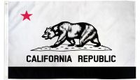 California Black & White  Printed Polyester Flag 3ft by 5ft