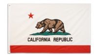 Embroidered Polyester California Single-Sided Flag 3ft  by 5ft . 
