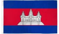 Cambodia Printed Polyester Flag 2ft by 3ft